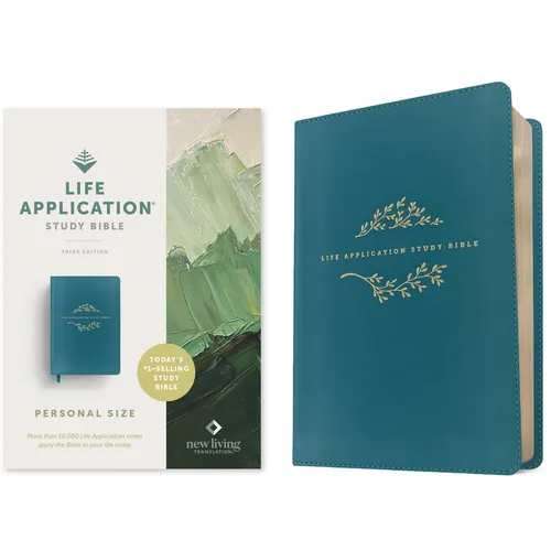 NLT Life Application Study Bible, Third Edition, Personal Size (Leatherlike, Teal Blue, Red Letter)