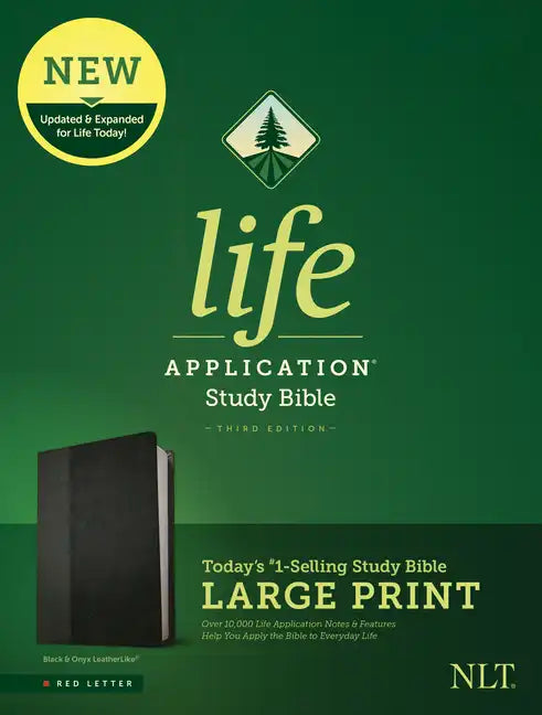 NLT Life Application Study Bible, Third Edition, Large Print (Leatherlike, Black/Onyx) - Imitation Leather