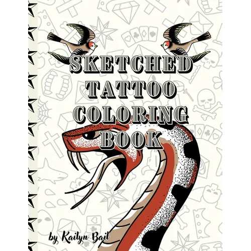 Sketched Tattoo Coloring Book - Paperback