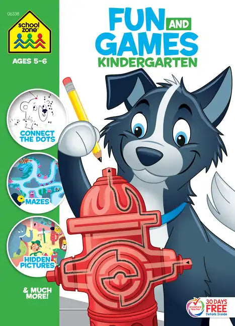 School Zone Fun and Games Kindergarten Activity Workbook - Paperback