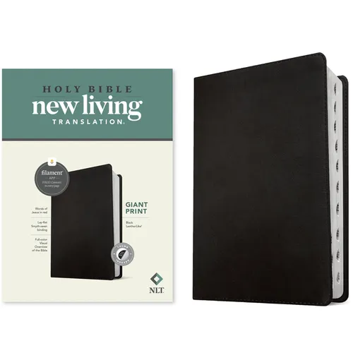 NLT Giant Print Bible, Filament Enabled (Leatherlike, Black, Indexed, Red Letter) - Imitation Leather