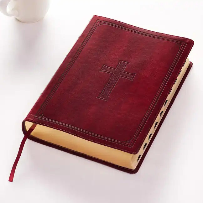 KJV Super Giant Print Lux-Leather Burgundy - Imitation Leather