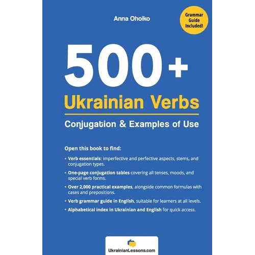 500+ Ukrainian Verbs: Conjugation and Examples of Use - Paperback