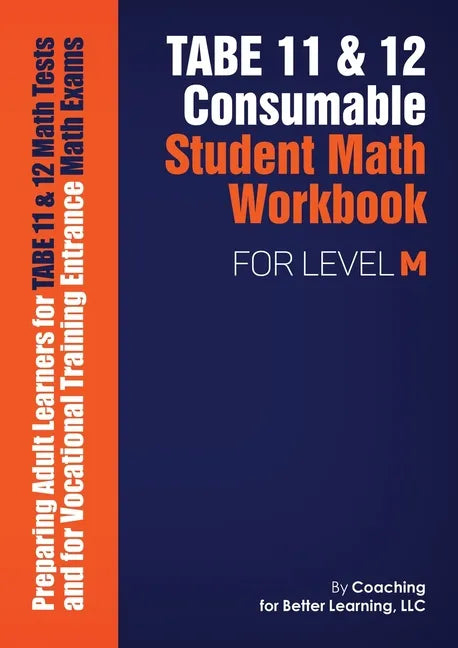 TABE 11 and 12 Consumable Student Math Workbook for Level M - Paperback