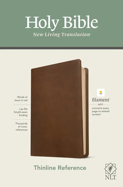 NLT Thinline Reference Bible, Filament Enabled Edition (Red Letter, Leatherlike, Rustic Brown) - Imitation Leather