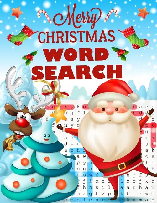 Merry christmas word search.: Easy Large Print Puzzle Book for Adults, Kids & Everyone for the 25 Days of Christmas. - Paperback