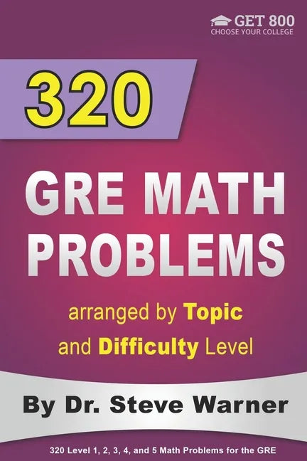 320 GRE Math Problems arranged by Topic and Difficulty Level: 160 GRE Questions with Solutions, 160 Additional Questions with Answers - Paperback