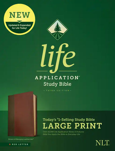 NLT Life Application Study Bible, Third Edition, Large Print (Red Letter, Leatherlike, Brown/Tan) - Imitation Leather
