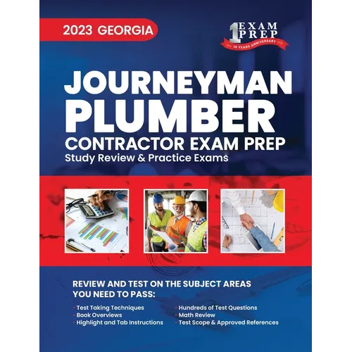2023 Georgia Journeyman Plumber Contractor Exam Prep: 2023 Study Review & Practice Exams - Paperback