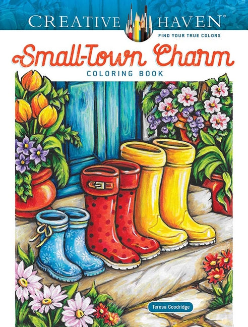 Creative Haven Small-Town Charm Coloring Book - Paperback