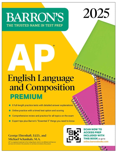 AP English Language and Composition Premium, 2025: Prep Book with 8 Practice Tests + Comprehensive Review + Online Practice - Paperback