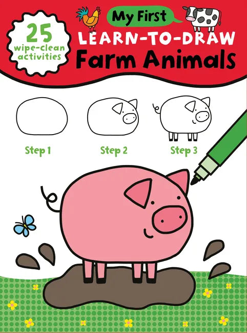 My First Learn-To-Draw: Farm Animals: (25 Wipe Clean Activities + Dry Erase Marker) - Spiral