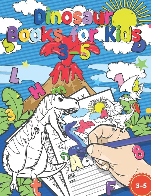 Dinosaur Books For Kids 3-5: Handwriting Practice Book for Kids, Tracing Letters and Numbers for Preschool, Coloring Activity Pages, Gift Idea for Kid - Paperback
