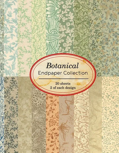 Botanical Endpaper Collection: 20 sheets of vintage endpapers for bookbinding and other paper crafting projects - Paperback