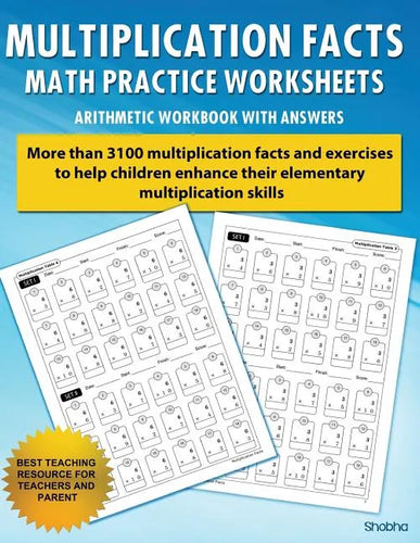 Multiplication Facts Math Worksheet Practice Arithmetic Workbook With Answers: Daily Practice guide for elementary students - Paperback