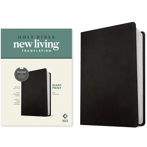 NLT Giant Print Bible, Filament Enabled (Leatherlike, Black, Red Letter) - Imitation Leather