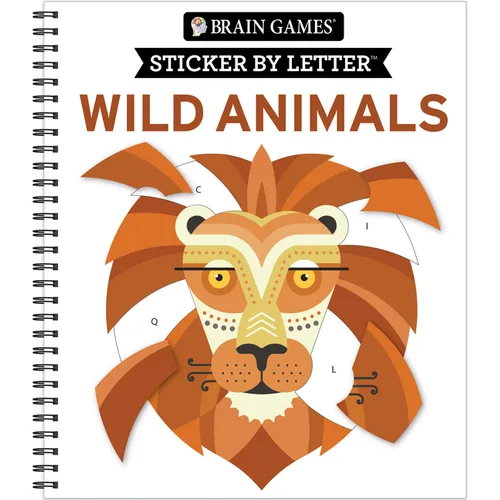 Brain Games - Sticker by Letter: Wild Animals - Spiral