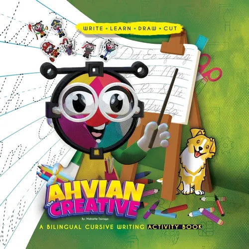 Ahvian The Creative: a Bilingual Cursive Writing Activity Book (Write, Learn, Draw & Cut) - Paperback