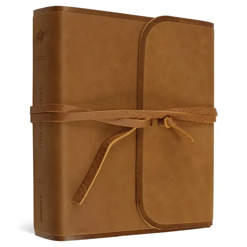 ESV Journaling Bible (Natural Leather, Brown, Flap with Strap) - Leather