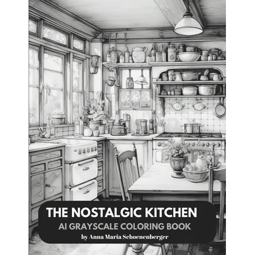 THE NOSTALGIC KITCHEN-AI Grayscale Coloring Book - Paperback