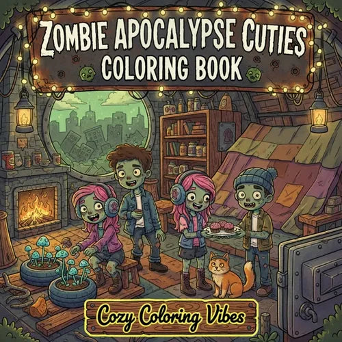 Zombie Apocalypse Cuties Coloring Book: Daily Relaxation Activities & Easy Bold Line Designs for Stress Relief & Mindfulness Cute Undead Characters & - Paperback
