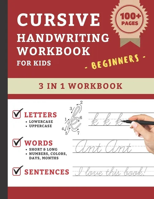 Cursive Handwriting Workbook For Kids Beginners: Cursive Handwriting Practice Book For Kids Grade 1-5 3 in 1 Learning Cursive Handwriting Workbook for - Paperback