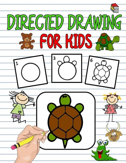 Directed Drawing For Kids: Directed Drawing Books For Kids, Learn To Draw Animals Easy Step-By-Step Drawing Guide, Following Directions Workbooks - Paperback