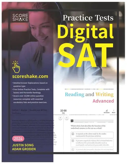 Scoreshake Digital SAT Reading and Writing Advanced Practice Tests - Paperback