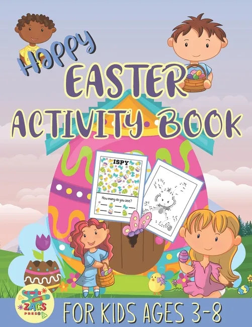 Happy Easter activity book for kids ages 3-8: fun Easter gift for kids ages 3 and up - Paperback