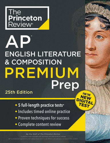 Princeton Review AP English Literature & Composition Premium Prep, 25th Edition: 5 Practice Tests + Digital Practice Online + Content Review - Paperback