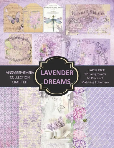 Lavender Dreams Vintage Ephemera Craft Kit: Paper Pack for Scrapbooking, Card Making, Decoupage, or Mixed Media Arts. - Paperback