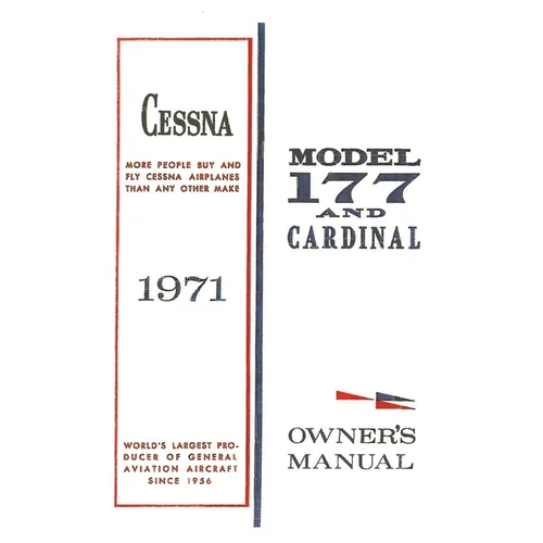 Cessna 1971 Model 177 and Cardinal Owner's Manual - Paperback