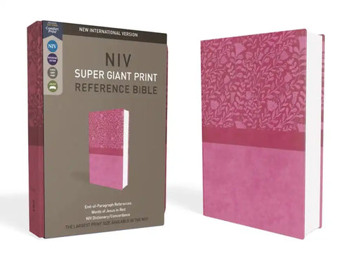 NIV, Super Giant Print Reference Bible, Giant Print, Imitation Leather, Pink, Red Letter Edition - Imitation Leather