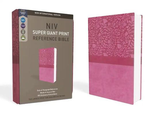 NIV, Super Giant Print Reference Bible, Giant Print, Imitation Leather, Pink, Red Letter Edition - Imitation Leather