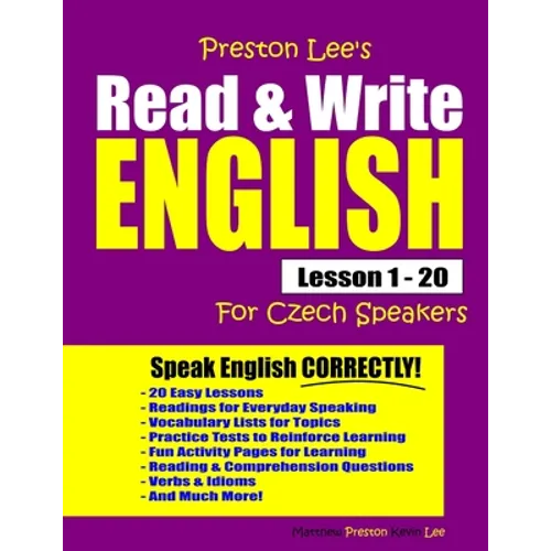 Preston Lee's Read & Write English Lesson 1 - 20 For Czech Speakers - Paperback