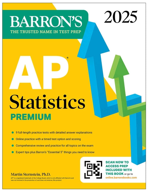 AP Statistics Premium, 2025: Prep Book with 9 Practice Tests + Comprehensive Review + Online Practice - Paperback