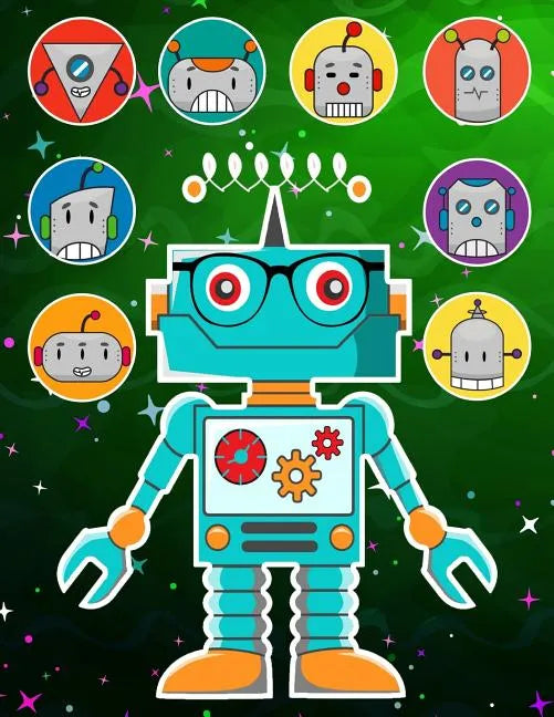 Robots Sticker Album 2 For Boys: 100 Plus Pages For PERMANENT Sticker Collection, Activity Book For Boys - 8.5 by 11 - Paperback