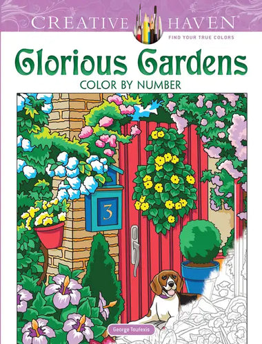 Creative Haven Glorious Gardens Color by Number Coloring Book - Paperback
