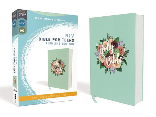 Niv, Bible for Teens, Thinline Edition, Cloth Over Board, Floral, Red Letter Edition, Comfort Print - Hardcover