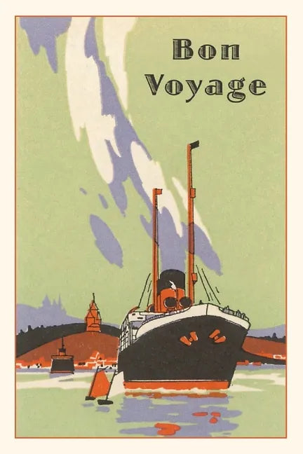 Vintage Journal Art Deco Ocean Liner Travel Poster - Paperback