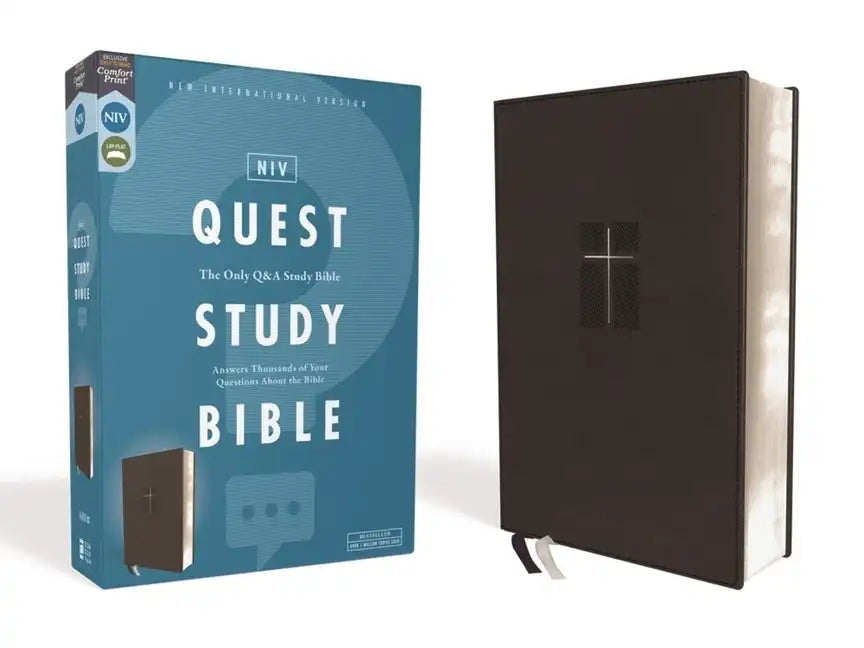 Niv, Quest Study Bible, Leathersoft, Black, Comfort Print: The Only Q and A Study Bible - Imitation Leather