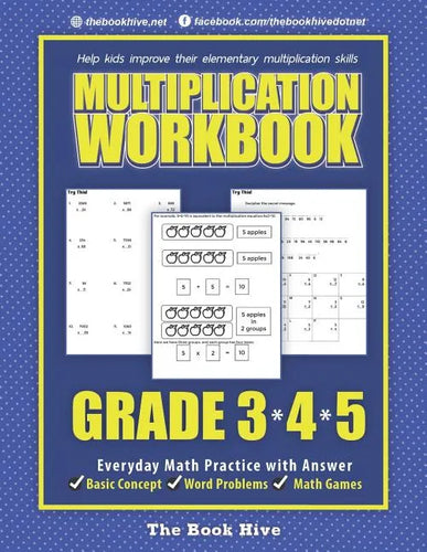 Multiplication Workbook Grade 3 4 5: Everyday Math Practice with Answer - Paperback