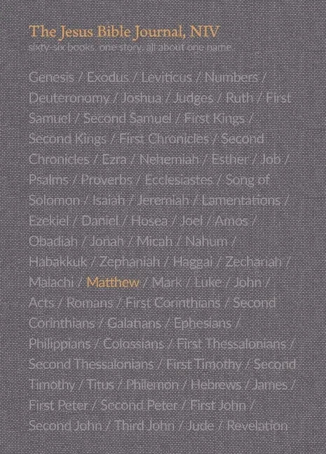 The Jesus Bible Journal, Matthew, Niv, Paperback, Comfort Print - Paperback