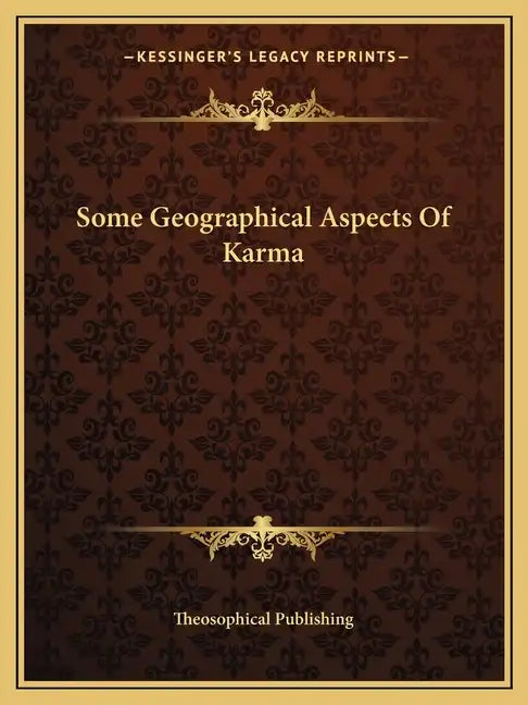 Some Geographical Aspects of Karma - Paperback