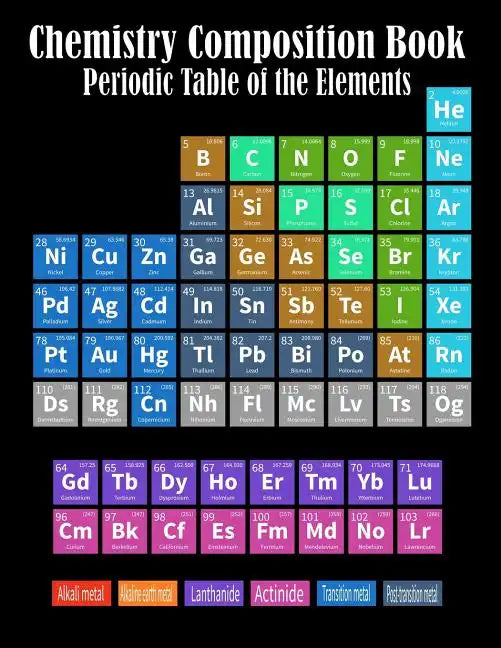 Chemistry Composition Book Periodic Table Of The Elements: College Ruled Paper 8.5 X 11, 110 pages Chemistry Class Elements Table on Matte Cover - Paperback