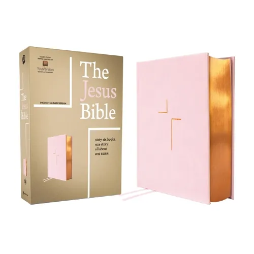The Jesus Bible, ESV Edition, Leathersoft Over Board, Pink - Imitation Leather