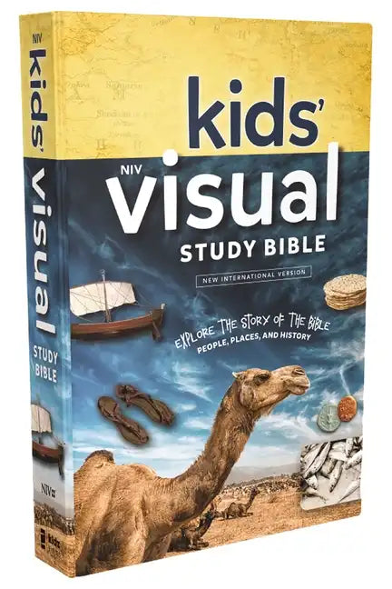 Niv, Kids' Visual Study Bible, Hardcover, Blue, Full Color Interior: Explore the Story of the Bible---People, Places, and History - Hardcover