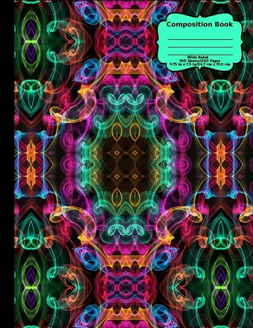 Abstract Curly Cues Composition Notebook, Wide Ruled, 100 Sheets/200 Pages, 8.5 - Paperback