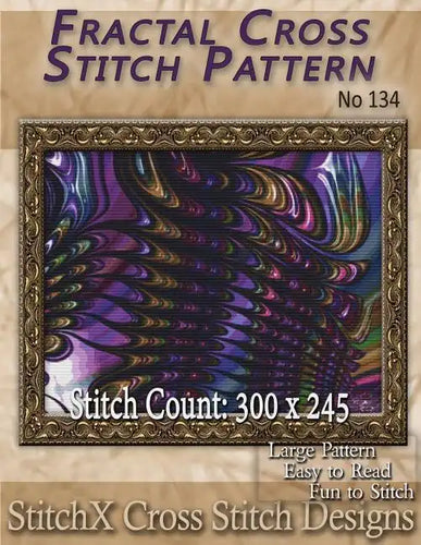 Fractal Cross Stitch Pattern - No. 134 - Paperback
