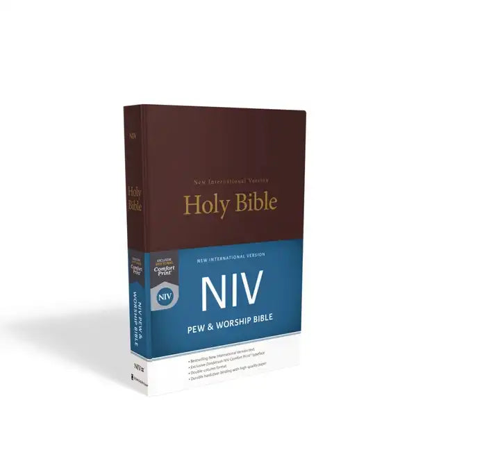 NIV, Pew and Worship Bible, Hardcover, Burgundy - Hardcover